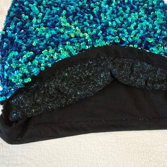Women's Formal Sequins Mini Dress Size Small Blue Green Bodycon Sexy Cocktail - Picture 6 of 12